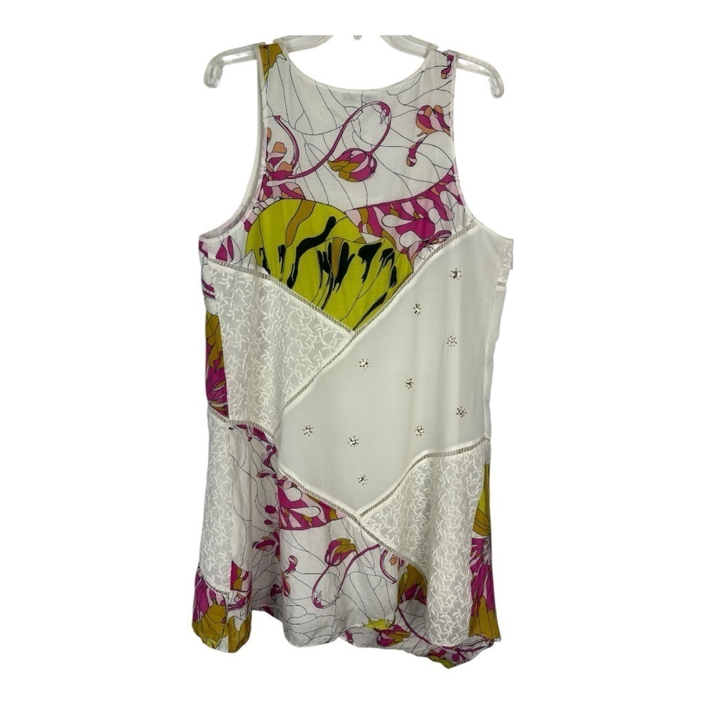 Anthro Leifnotes Sz 14 Guarri Dress Cotton & Silk Blend Floral Mixed Print - Picture 2 of 10